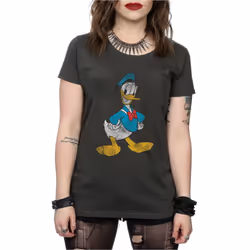Disney Womens/Ladies Classic Donald Duck Cotton T-Shirt - XS, Light Graphite