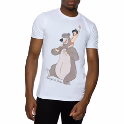 Disney Mens The Jungle Book Classic Mowgli And Baloo T-Shirt - XXL, White