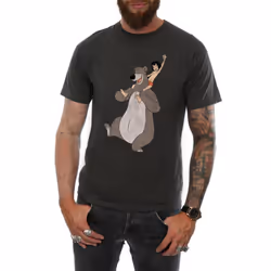 Disney Mens The Jungle Book Classic Mowgli And Baloo T-Shirt - S, Light Graphite