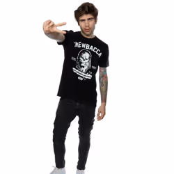 Star Wars Mens Collegiate Chewbacca Heather T-Shirt - L, Black
