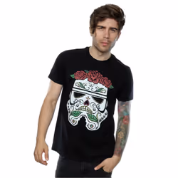 Star Wars Mens Stormtrooper Day Of The Dead T-Shirt - XXL, Black