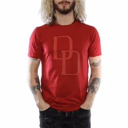 Marvel Mens Daredevil DD Logo T-Shirt - M, Cardinal