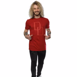 Marvel Mens Daredevil DD Logo T-Shirt - M, Cardinal