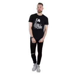 Disney Mens Alice in Wonderland Mono Cheshire Cat T-Shirt - XXL, Black