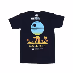 Star Wars Mens Rogue One Scarif Sunset T-Shirt - S, Deep Navy