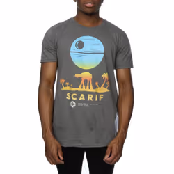 Star Wars Mens Rogue One Scarif Sunset T-Shirt - XXL, Charcoal