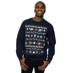 Disney Mens The Muppets Christmas Heads Sweatshirt - XL, Navy Blue