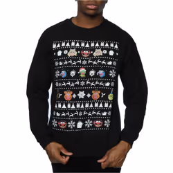 Disney Mens The Muppets Christmas Heads Sweatshirt - S, Black