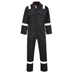 Portwest Bizweld Iona Flame Resistant Work Overall/Coverall - L/R, Black