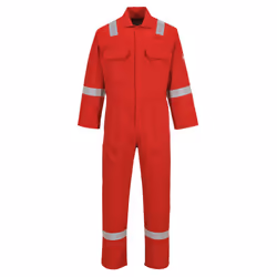 Portwest Bizweld Iona Flame Resistant Work Overall/Coverall - L/R, Red