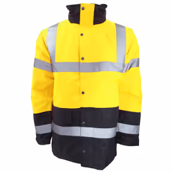 Portwest Mens Hi-Vis Waterproof Contrast Panel Traffic Jacket - 3XL, Yellow/Navy