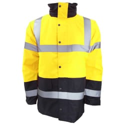 Portwest Mens Hi-Vis Waterproof Contrast Panel Traffic Jacket - 3XL, Yellow/Navy