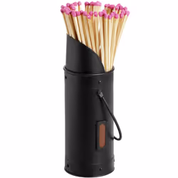 Hill Interiors Black Steel Matchstick Holder & 60 Matches Set