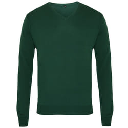 Premier Mens V-Neck Knitted Sweater - XS, Bottle