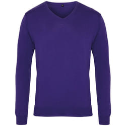 Premier Mens V-Neck Knitted Sweater - XS, Purple