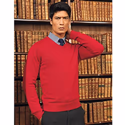 Premier Mens V-Neck Knitted Sweater - 2XL, Red