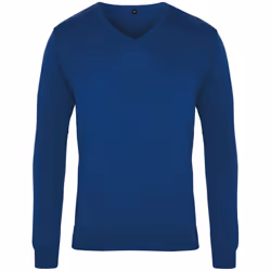 Premier Mens V-Neck Knitted Sweater - 2XS, Royal