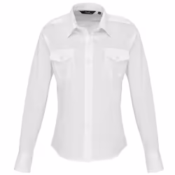 Premier Womens/Ladies Long Sleeve Pilot Shirt - 12, White