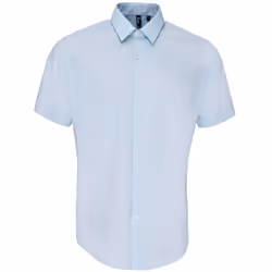 Premier Mens Supreme Heavy Poplin Short Sleeve Work Shirt - 15.5, Light Blue