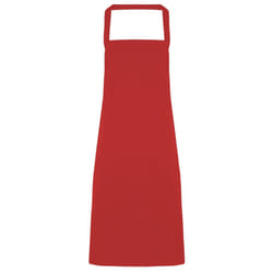Premier Ladies/Womens Slim Apron (no Pocket) / Workwear - One Size, Red