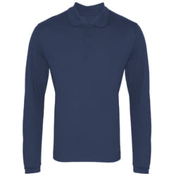 Premier Mens Long Sleeve Coolchecker Pique Polo Shirt - XL, Navy