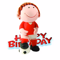 Creative Football Player Design Birthday Party Cake Topper