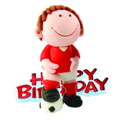 Creative Football Player Design Birthday Party Cake Topper
