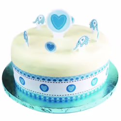 Creative Elephant Design Birthday Party Cake Toppers With Stickers - One Size, Blue