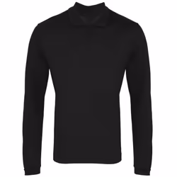 Premier Mens Long Sleeve Coolchecker Pique Polo Shirt - XS, Black