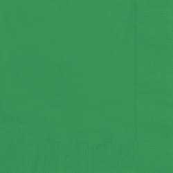 Unique Party Block Colour Table Napkins (Pack Of 12) - One Size, Emerald Green