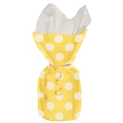 Unique Party Polka Dot Cello Party Bags (Pack Of 20) - One Size, Yellow