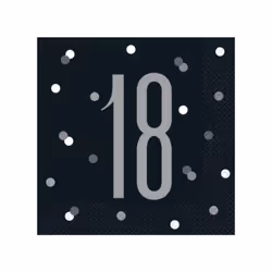 Unique Party Black Glitz 18th Birthday Party Napkins
