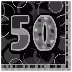 Unique Party Black Glitz 50th Birthday Party Napkins
