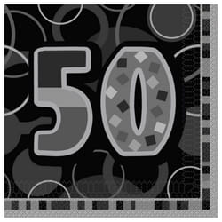 Unique Party Black Glitz 50th Birthday Party Napkins