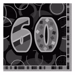 Unique Party Black Glitz 60th Birthday Party Napkins