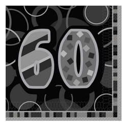 Unique Party Black Glitz 60th Birthday Party Napkins