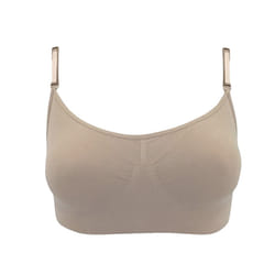 Silky Womens/Ladies Dance Seamless Clear Back Bra (1 Garment) - Large, Nude