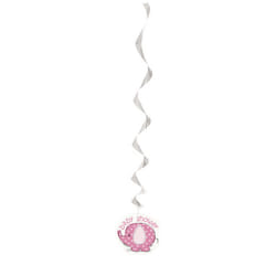 Unique Party Elephant Design Baby Shower Swirl Decoration (Pack Of 3) - One Size, Pink