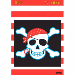 Amscan Pirate Skull And Crossbones Party Lootbags (Pack Of 8)