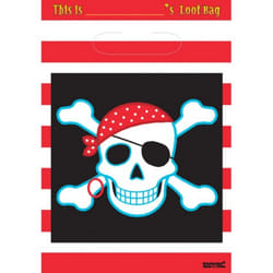 Amscan Pirate Skull And Crossbones Party Lootbags (Pack Of 8)