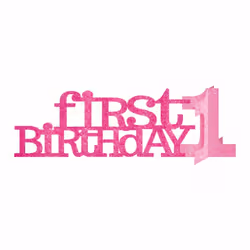 Amscan Sweet 1st Birthday Girl Glitter Centrepiece