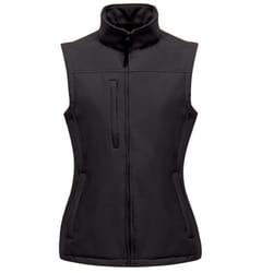 Regatta Womens/Ladies Flux Softshell Bodywarmer / Sleeveless Jacket (Water Repellent & Wind Resistant) - 10, All Black