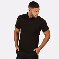 Regatta Professional Mens Classic 65/35 Short Sleeve Polo Shirt - XS, Black