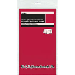 Amscan Round Plastic Party Tablecover - One Size, Red