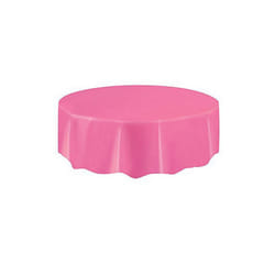 Amscan Round Plastic Party Tablecover - One Size, Hot Pink