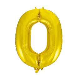 Unique Party 34 Inch Gold Glitz Number Balloon (0-9) - 6, Gold