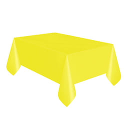 Unique Party Reusable Rectangular Plastic Tablecover (19 Colours) - One Size, Sunflower Yellow