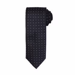 Premier Mens Micro Dot Pattern Formal Work Tie - One Size, Black/Dark Grey