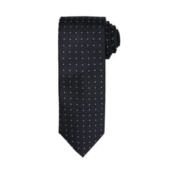 Premier Mens Micro Dot Pattern Formal Work Tie - One Size, Black/Dark Grey