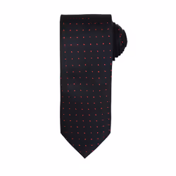 Premier Mens Micro Dot Pattern Formal Work Tie - One Size, Black/ Red
